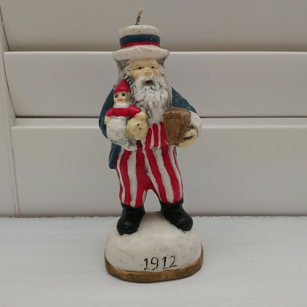Patriotic Uncle Sam Santa Claus fourth of July Independance Christmas Candle - Picture 1 of 13